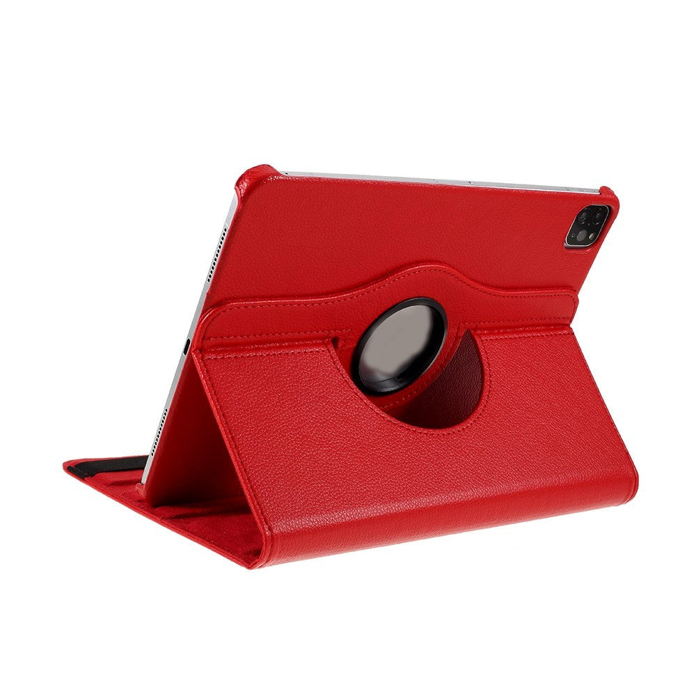 iPad Pro 12.9" (2022 / 2021 / 2020 / 2018) Læder Cover m. 360 Graders Standerfunktion - Rød
