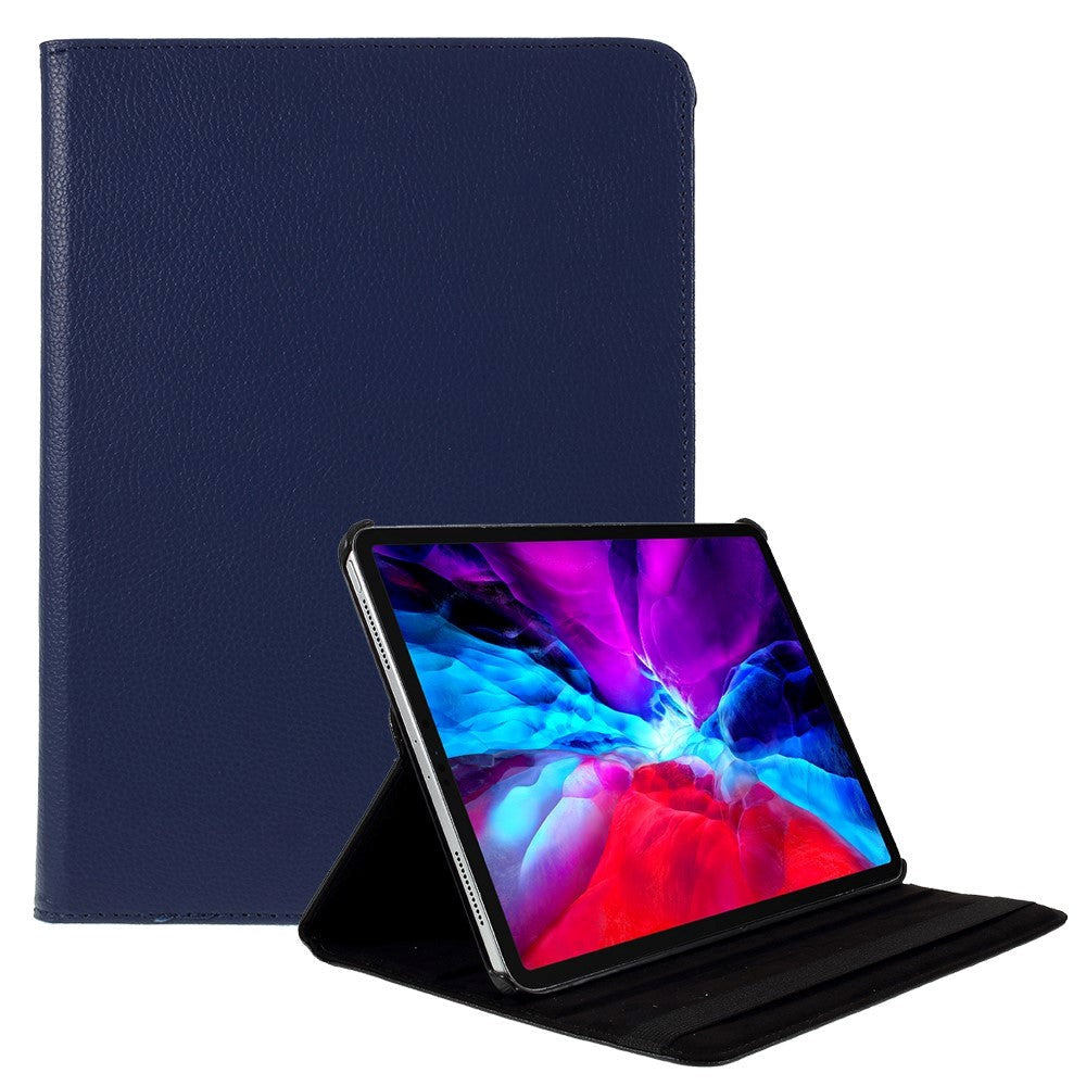 iPad Pro 12.9" (2022 / 2021 / 2020 / 2018) Læder Cover m. 360 Graders Standerfunktion - Mørkeblå