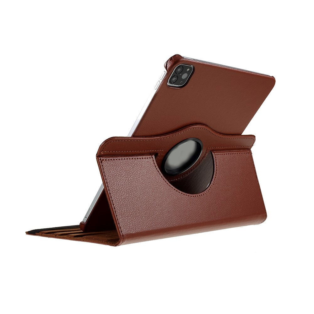 iPad Pro 12.9" (2022 / 2021 / 2020 / 2018) Læder Cover m. 360 Graders Standerfunktion - Brun