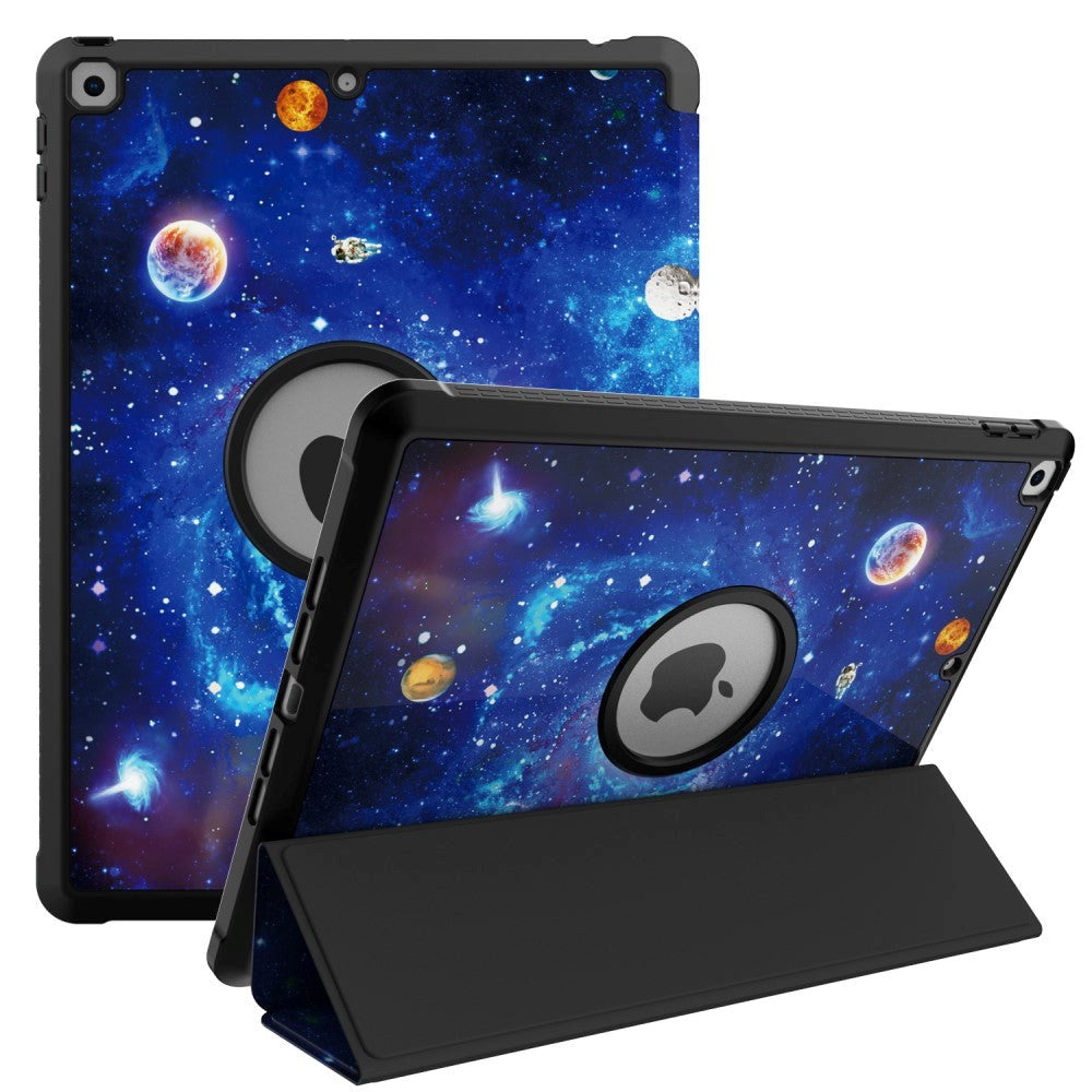 iPad 10.2" (2021 / 2020 / 2019) Tri-Fold Læder Cover m. Pencil Holder - Galakse