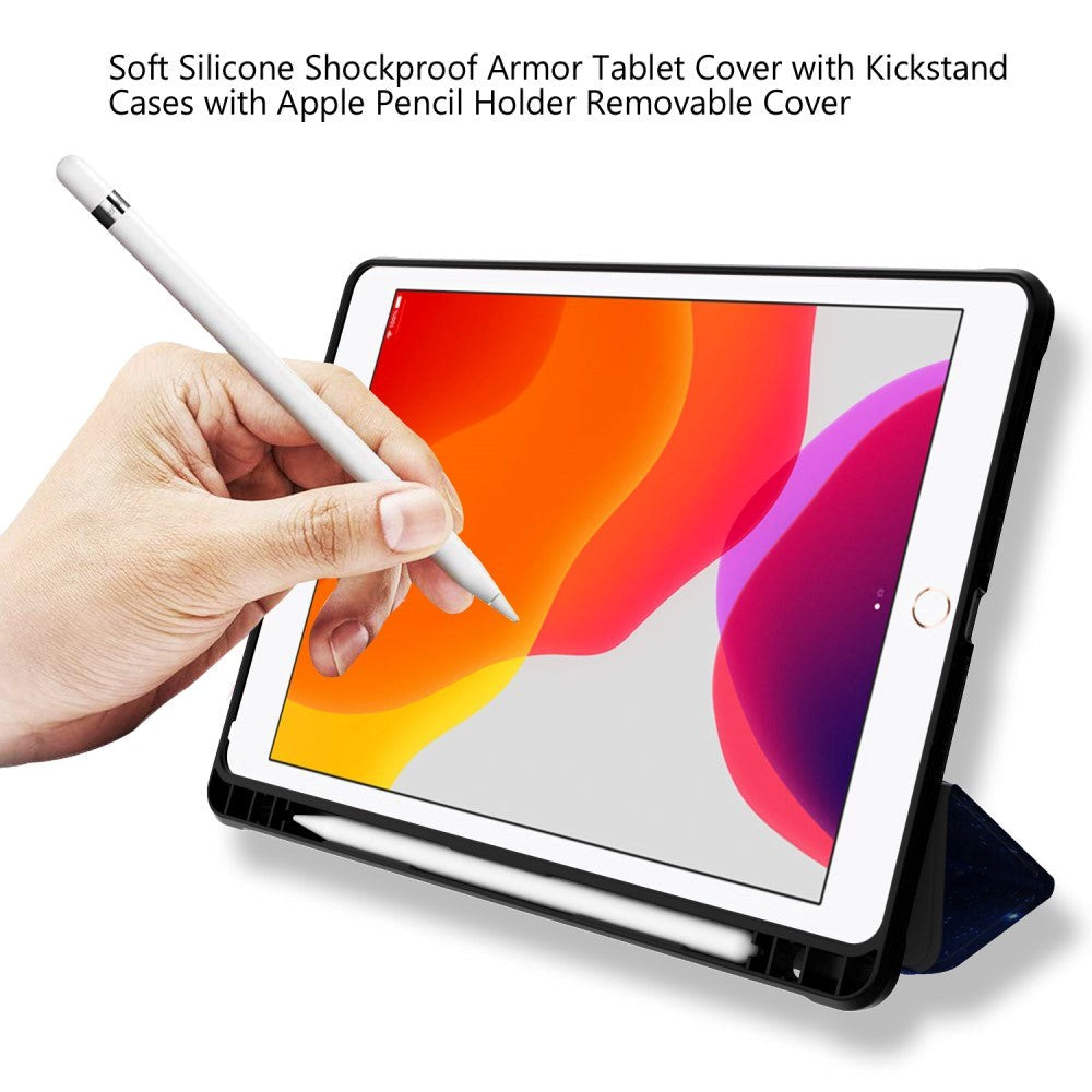 iPad 10.2" (2021 / 2020 / 2019) Tri-Fold Læder Cover m. Pencil Holder - Galakse