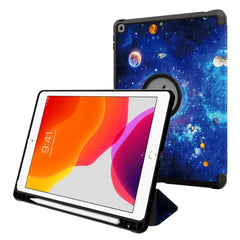 iPad 10.2" (2021 / 2020 / 2019) Tri-Fold Læder Cover m. Pencil Holder - Galakse