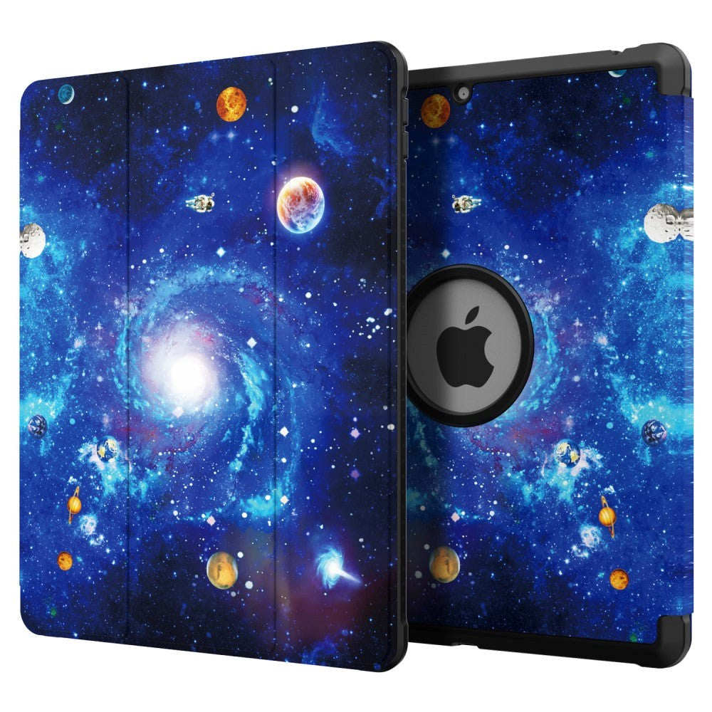iPad 10.2" (2021 / 2020 / 2019) Tri-Fold Læder Cover m. Pencil Holder - Galakse