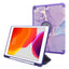 iPad 10.2" (2021 / 2020 / 2019) Tri-Fold Læder Cover m. Pencil Holder - Lilla Marmor