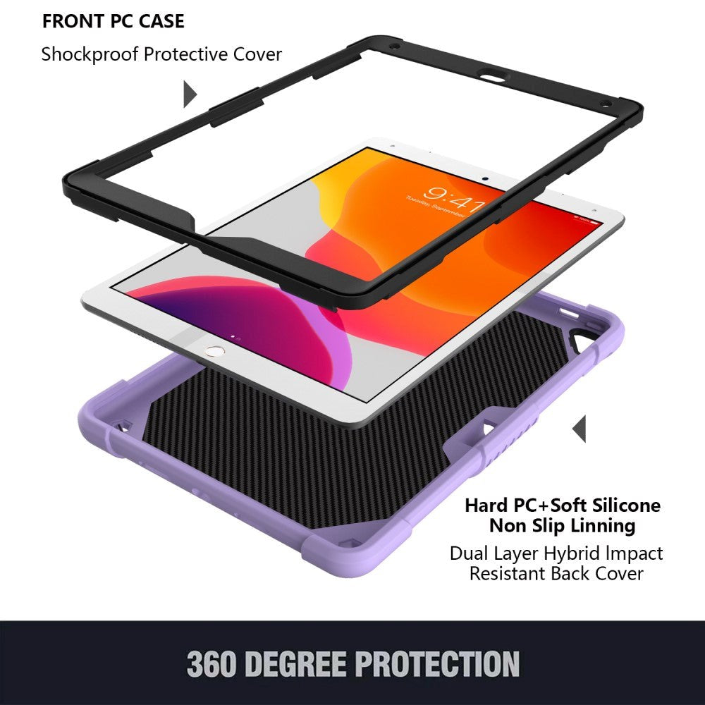 iPad 10.2" (2021 / 2020 / 2019) Børne cover - Butterfly Kickstand Cover - Lilla