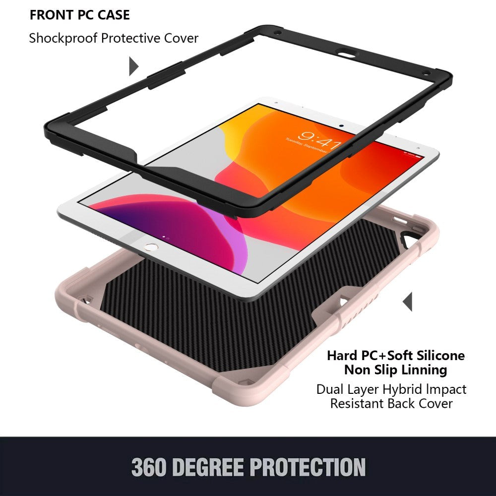 iPad 10.2" (2021 / 2020 / 2019) Børne cover - Butterfly Kickstand Cover - Lyserød