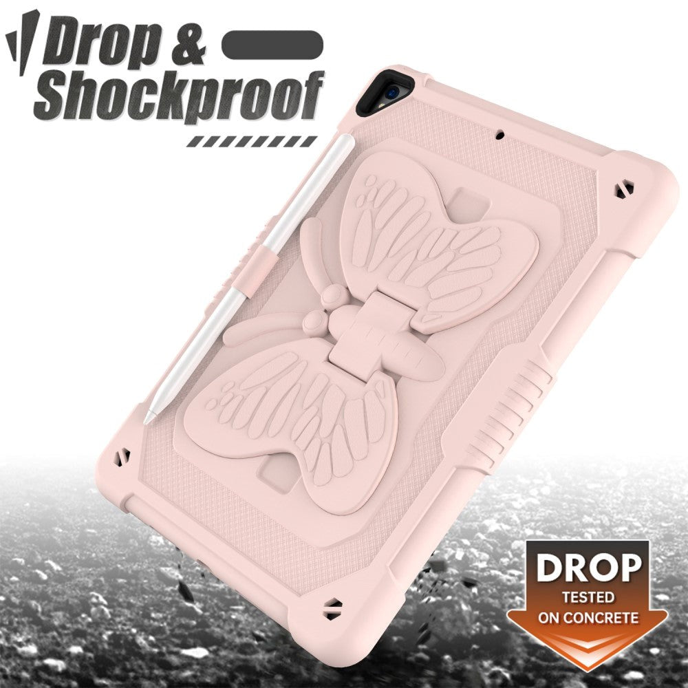 iPad 10.2" (2021 / 2020 / 2019) Børne cover - Butterfly Kickstand Cover - Lyserød