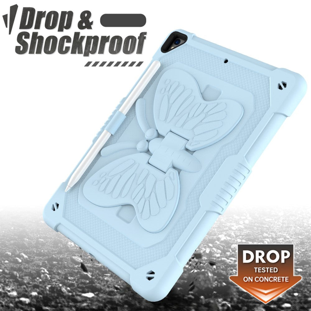 iPad 10.2" (2021 / 2020 / 2019) Børne cover - Butterfly Kickstand Cover - Lyseblå