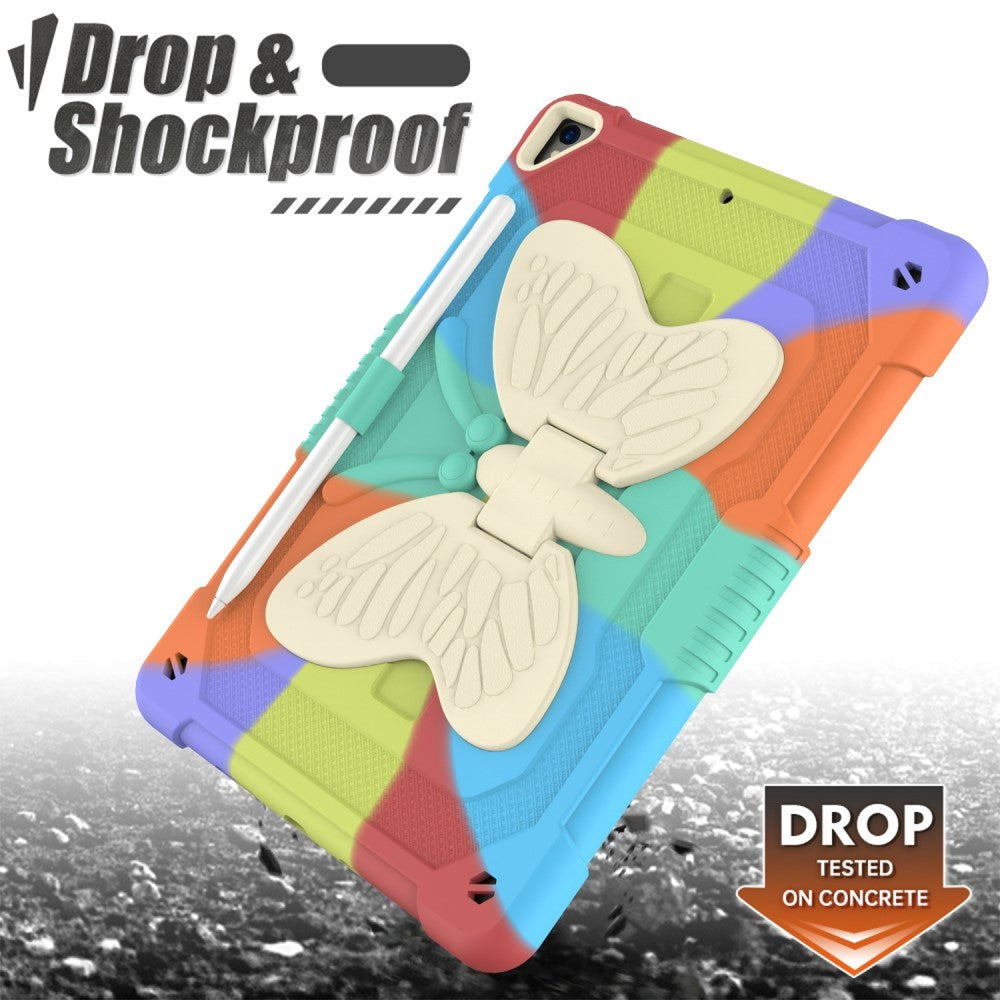 iPad 10.2" (2021 / 2020 / 2019) Børne cover - Butterfly Kickstand Cover - Regnbue V1