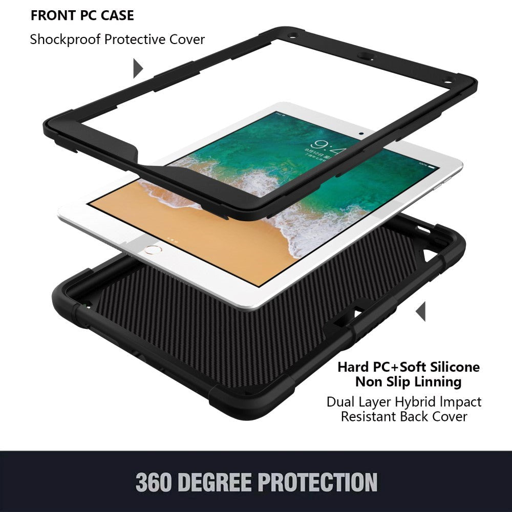 iPad (2018) / iPad (2017) / iPad Air 2 Børne cover - Butterfly Kickstand Cover - Sort