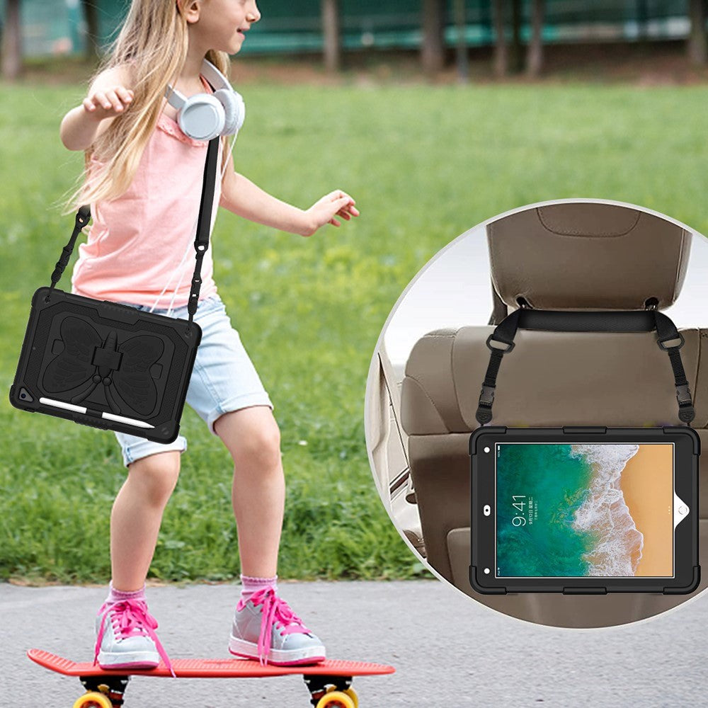 iPad (2018) / iPad (2017) / iPad Air 2 Børne cover - Butterfly Kickstand Cover - Sort