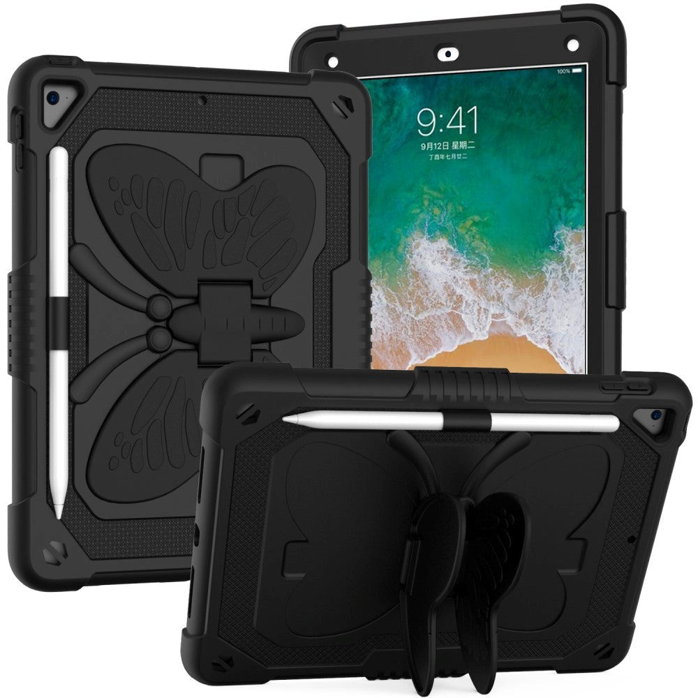 iPad (2018) / iPad (2017) / iPad Air 2 Børne cover - Butterfly Kickstand Cover - Sort