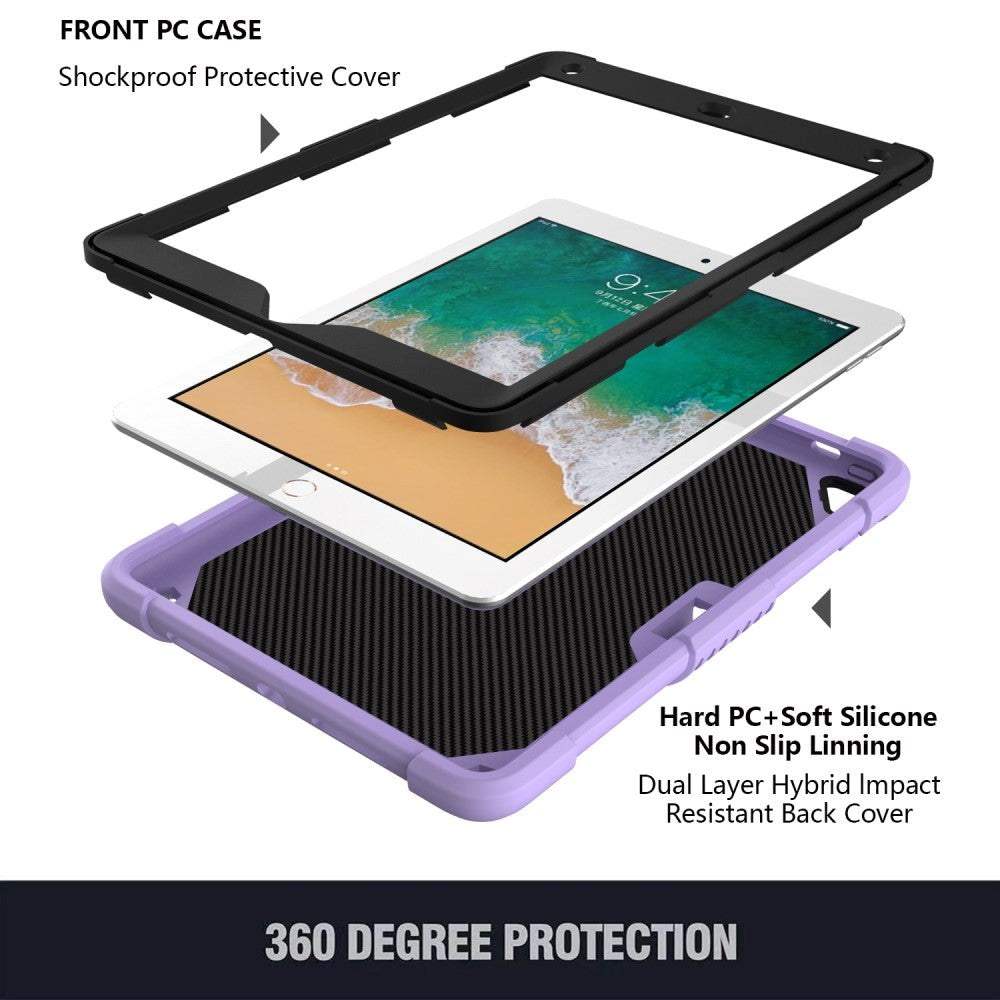 iPad (2018) / iPad (2017) / iPad Air 2 Børne Cover - Butterfly Kickstand Cover - Lilla