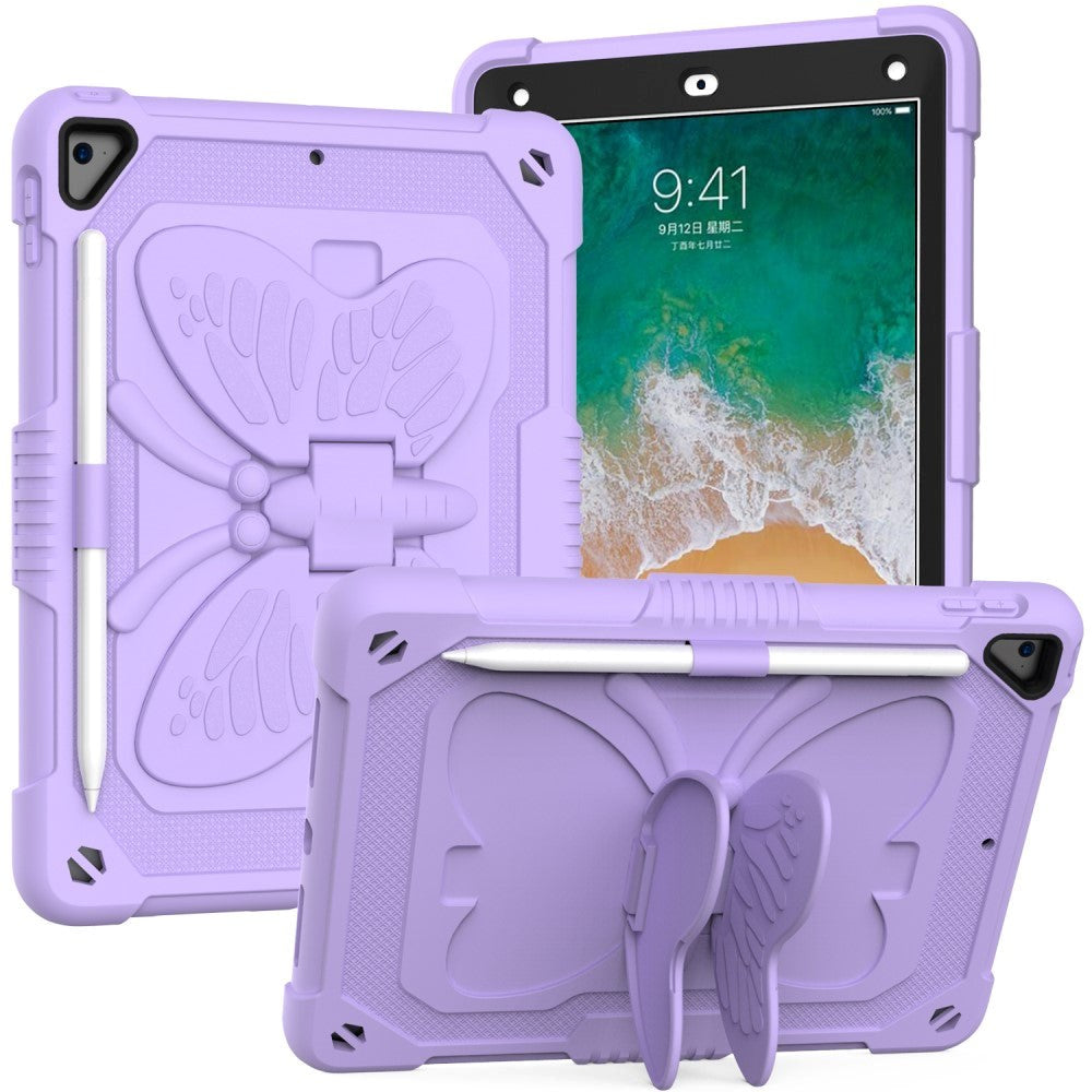 iPad (2018) / iPad (2017) / iPad Air 2 Børne Cover - Butterfly Kickstand Cover - Lilla