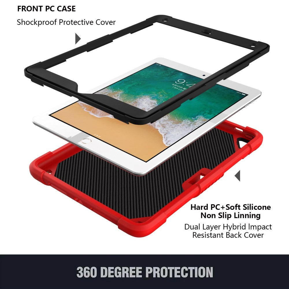 iPad (2018) / iPad (2017) / iPad Air 2 Børne cover - Butterfly Kickstand Cover - Rød