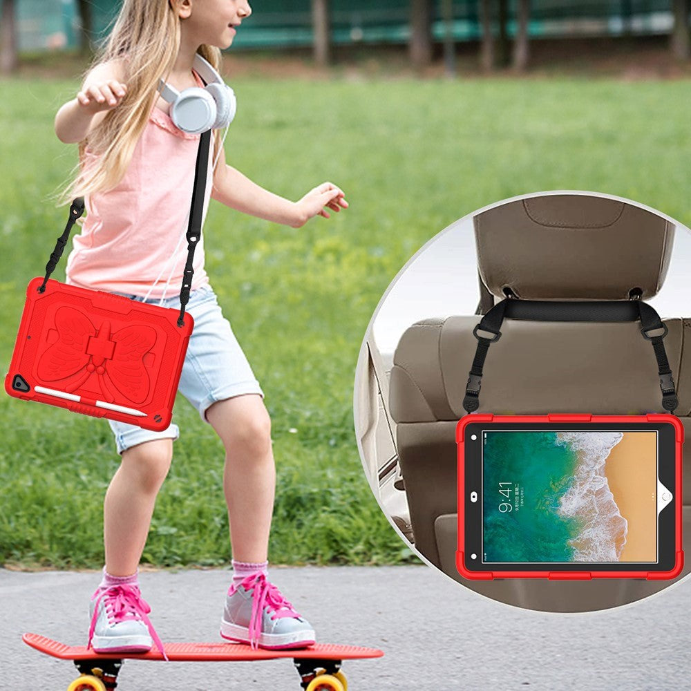 iPad (2018) / iPad (2017) / iPad Air 2 Børne cover - Butterfly Kickstand Cover - Rød