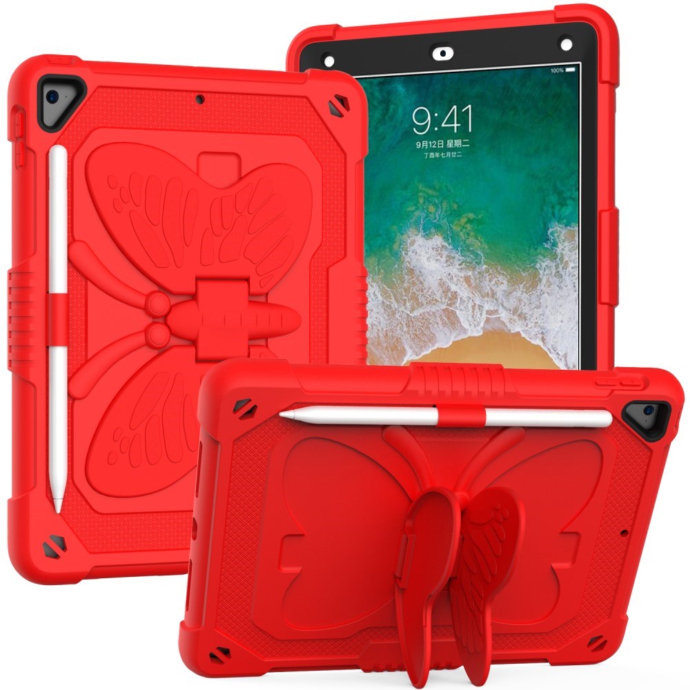 iPad (2018) / iPad (2017) / iPad Air 2 Børne cover - Butterfly Kickstand Cover - Rød