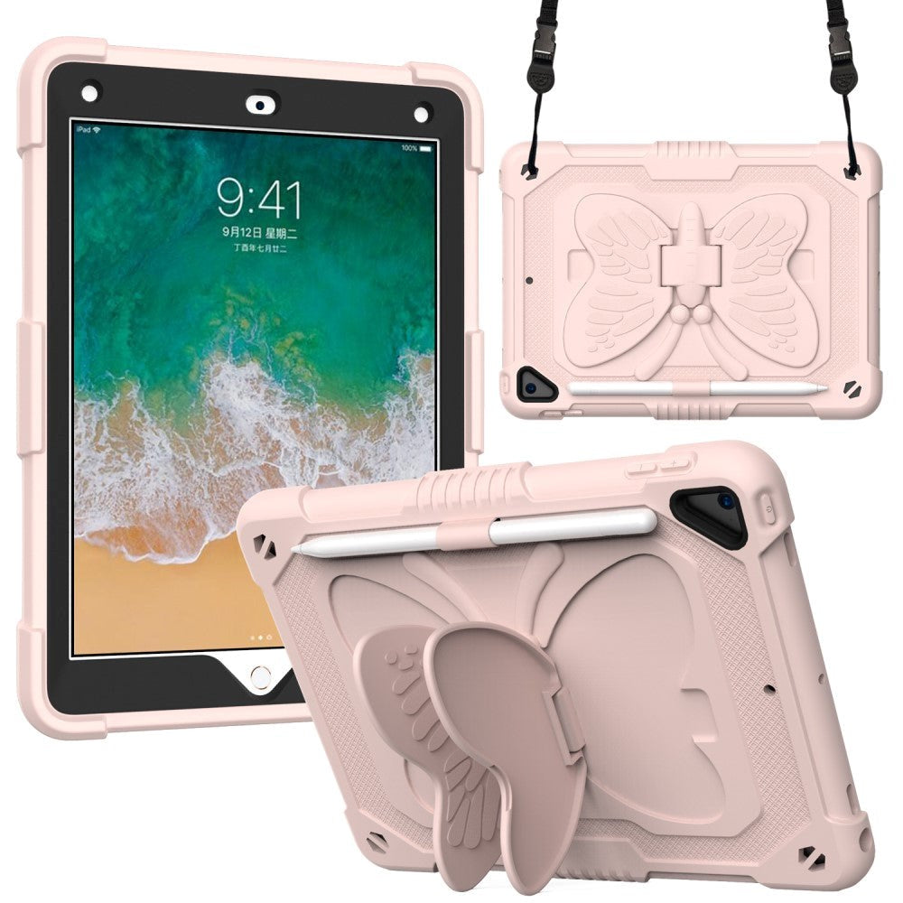 iPad (2018) / iPad (2017) / iPad Air 2 Børne Cover - Butterfly Kickstand Cover - Pink