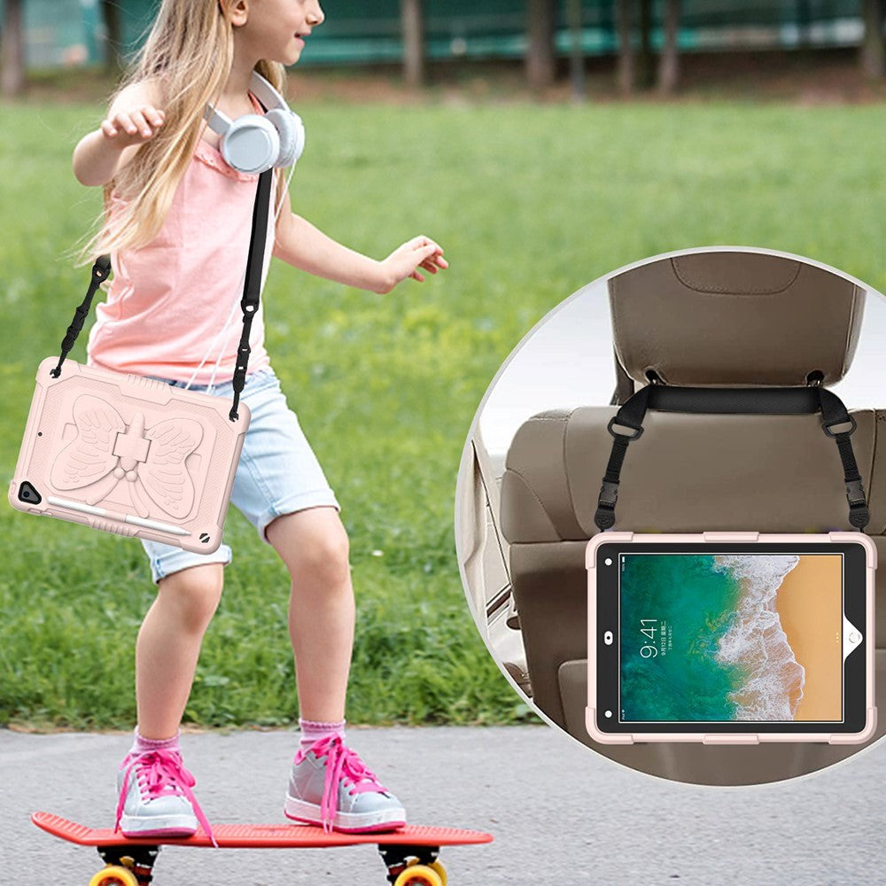 iPad (2018) / iPad (2017) / iPad Air 2 Børne Cover - Butterfly Kickstand Cover - Pink