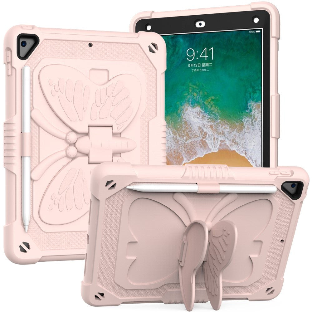 iPad (2018) / iPad (2017) / iPad Air 2 Børne Cover - Butterfly Kickstand Cover - Pink