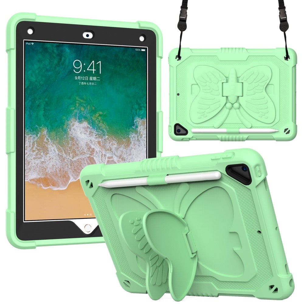 iPad (2018) / iPad (2017) / iPad Air 2 Børne Cover - Butterfly Kickstand Cover - Grøn