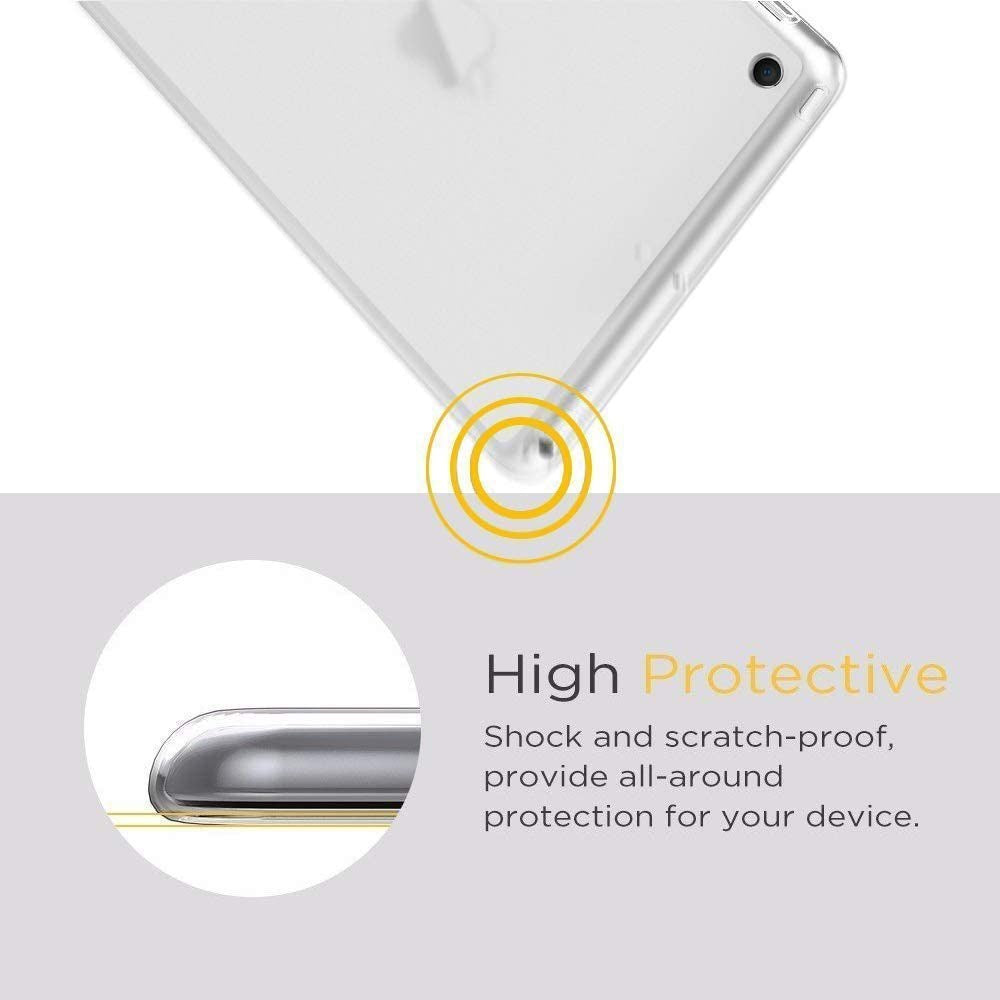 iPad 10.2" (2021 / 2020 / 2019) Fleksibelt TPU Plast Cover m. Skærmbeskyttelse - Gennemsigtig