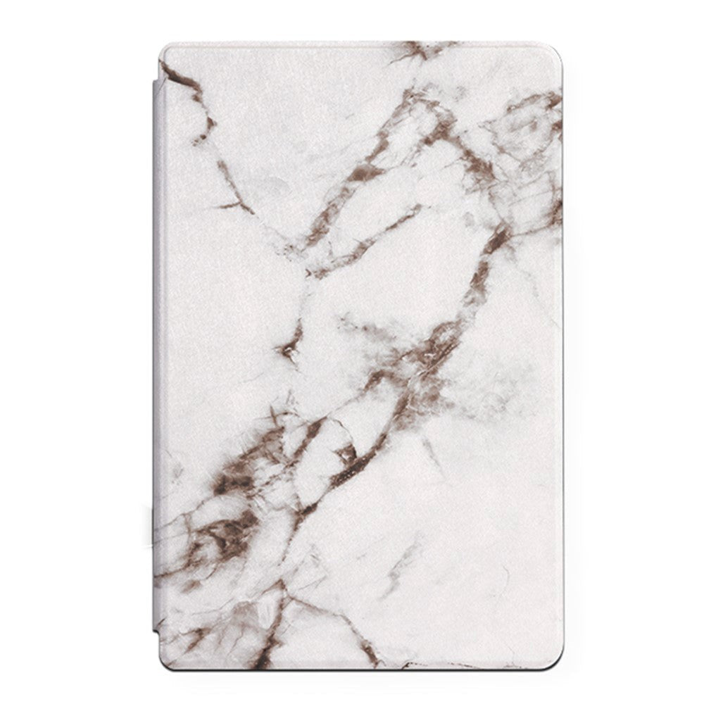 iPad 10.2" (2021 / 2020 / 2019) Tri-Fold Læder Cover - Marmor - Hvid