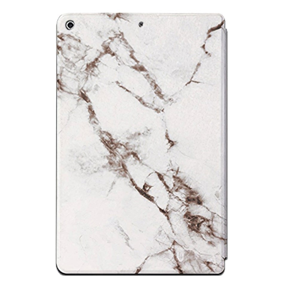 iPad 10.2" (2021 / 2020 / 2019) Tri-Fold Læder Cover - Marmor - Hvid