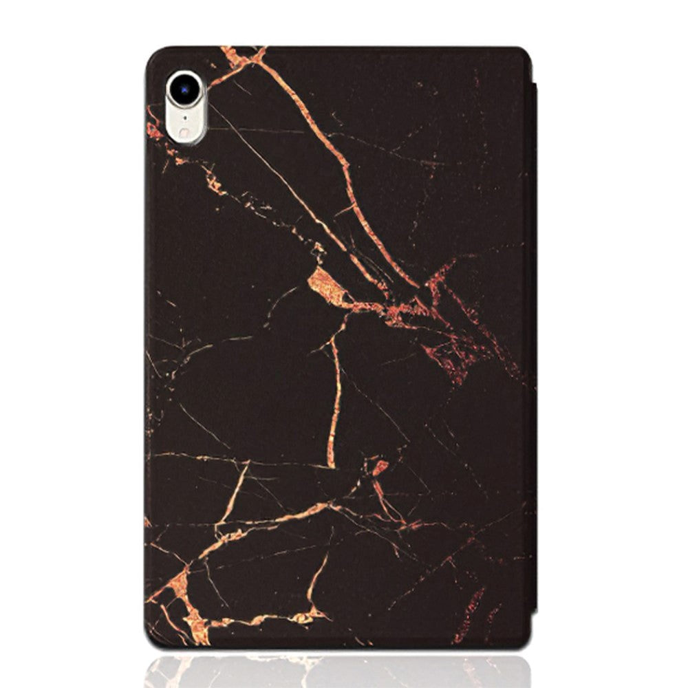 iPad 10.2" (2021 / 2020 / 2019) Tri-Fold Læder Cover - Marmor - Sort