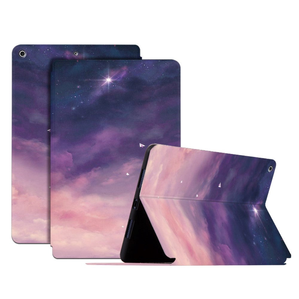 iPad 10.2" (2021 / 2020 / 2019) Tri-Fold Læder Cover m. Ståfunktion - Stjerne Drøm