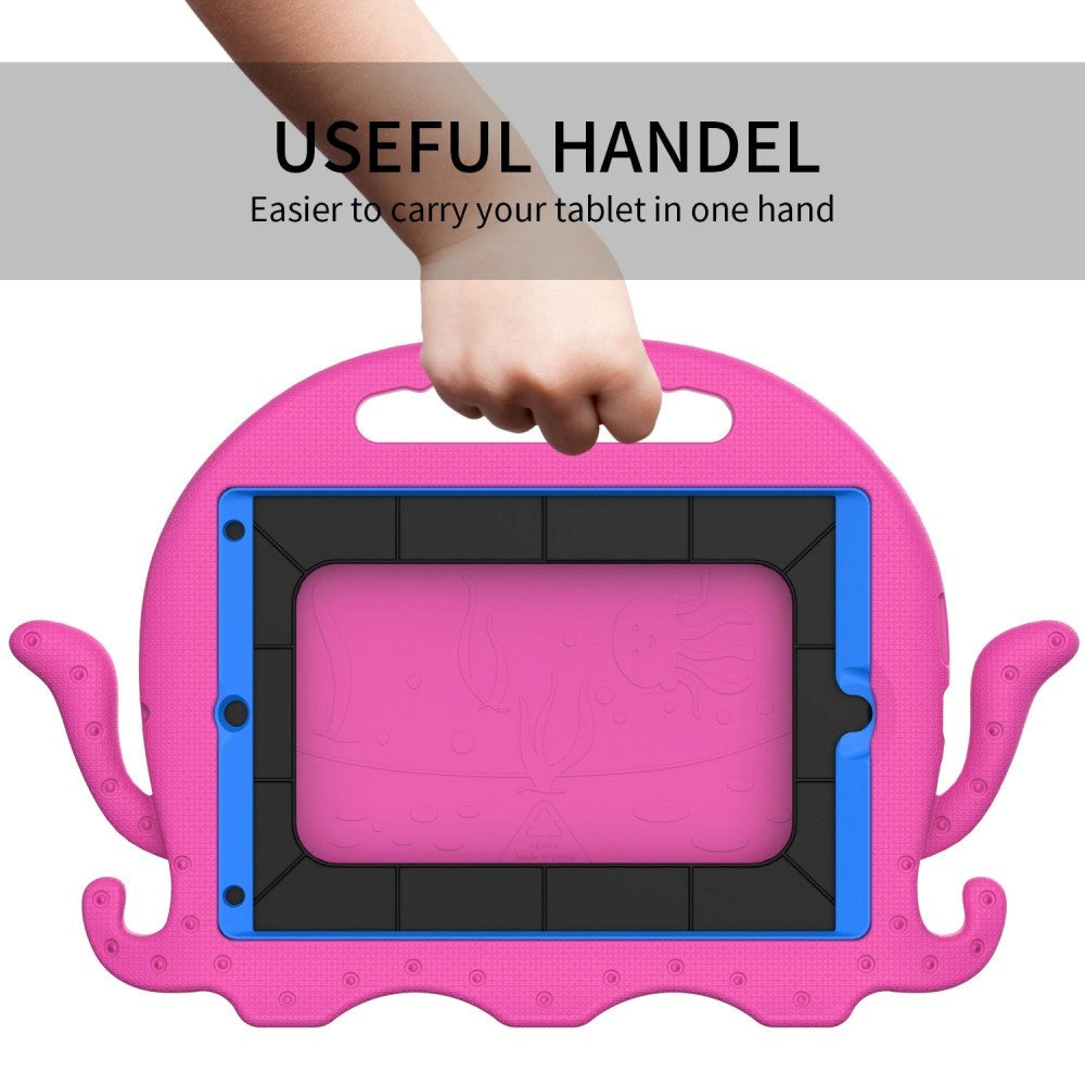 iPad 10.2" (2021 / 2020 / 2019) / iPad Pro 10.5 / iPad Air (2019) Børnecover m. Skulderstrop - Blæksprutte Tema - Pink