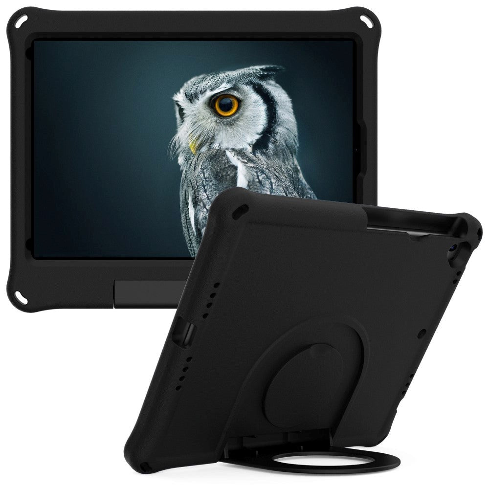 iPad 10.2" (2021 / 2020 / 2019) Børne Cover m. Ring Kickstand - Sort