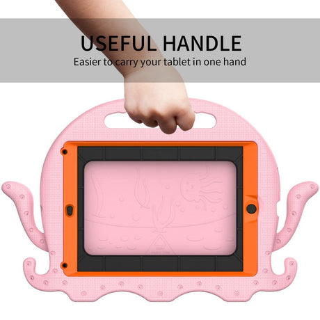 iPad (2018) / iPad (2017) / iPad Air 2 / iPad Pro 9.7" Børnecover m. Skulderstrop - Blæksprutte Tema - Lyserød