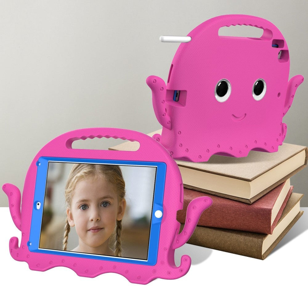 iPad (2018) / iPad (2017) / iPad Air 2 / iPad Pro 9.7" Børnecover m. Skulderstrop - Blæksprutte Tema - Pink