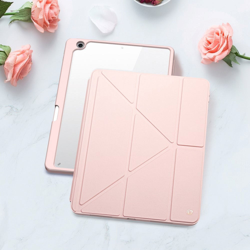 iPad 10.2" (2021 / 2020 / 2019) V-Fold Cover - DUX DUCIS MAGI Series - Gennemsigtig / Lyserød