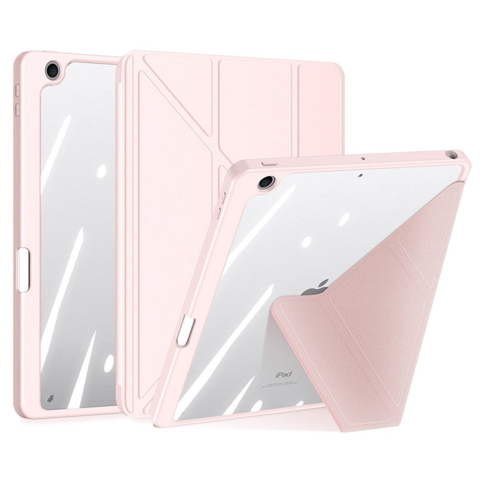 iPad 10.2" (2021 / 2020 / 2019) V-Fold Cover - DUX DUCIS MAGI Series - Gennemsigtig / Lyserød