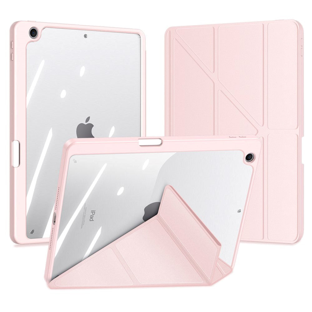 iPad 10.2" (2021 / 2020 / 2019) V-Fold Cover - DUX DUCIS MAGI Series - Gennemsigtig / Lyserød