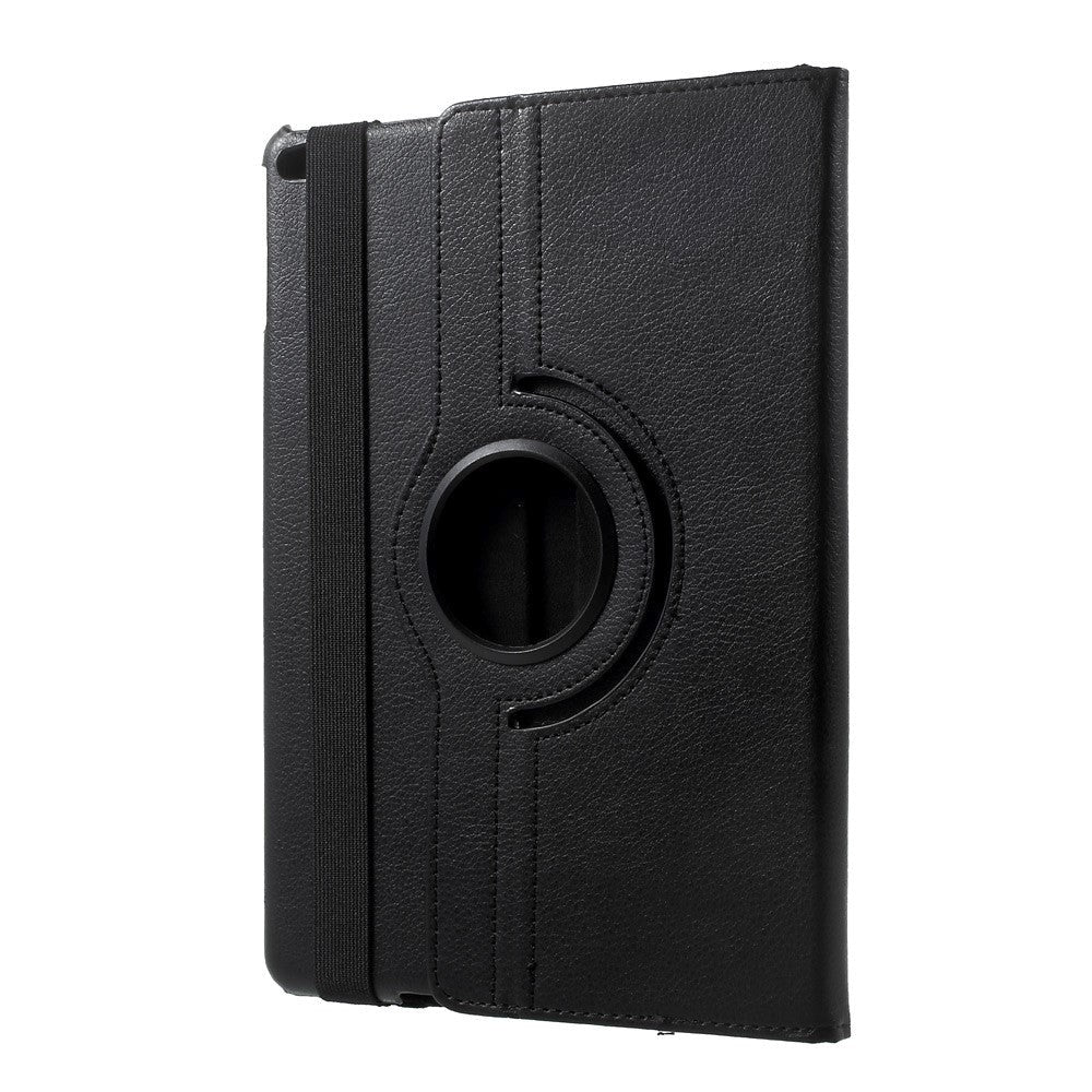 iPad 9.7 (2018-2017) / iPad Air / iPad Air 2 Litchi Læder Cover m. 360 Graders Ståfunktion - Sort
