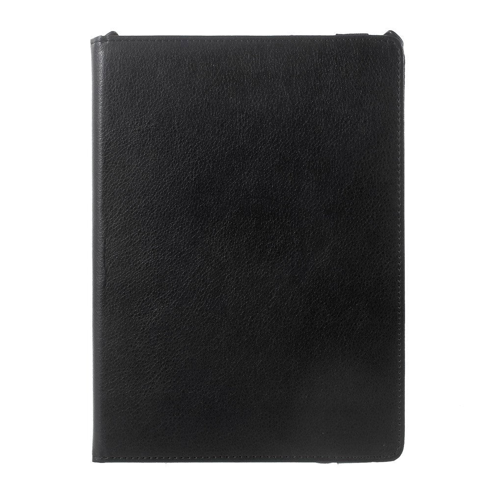 iPad 9.7 (2018-2017) / iPad Air / iPad Air 2 Litchi Læder Cover m. 360 Graders Ståfunktion - Sort