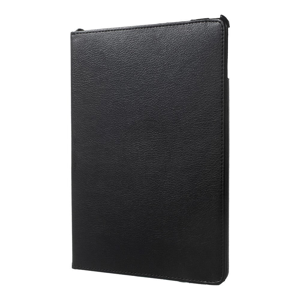 iPad 9.7 (2018-2017) / iPad Air / iPad Air 2 Litchi Læder Cover m. 360 Graders Ståfunktion - Sort