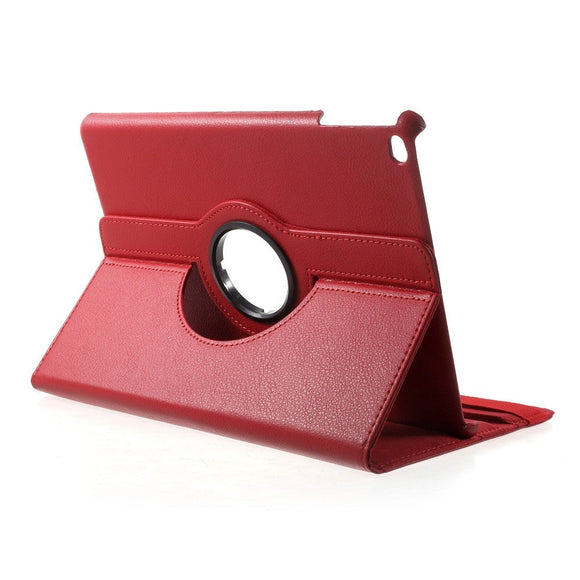 iPad 9.7 (2018-2017) / iPad Air / iPad Air 2 Litchi Læder Cover m. 360 Graders Ståfunktion - Rød
