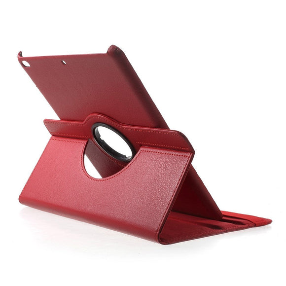 iPad 9.7 (2018-2017) / iPad Air / iPad Air 2 Litchi Læder Cover m. 360 Graders Ståfunktion - Rød