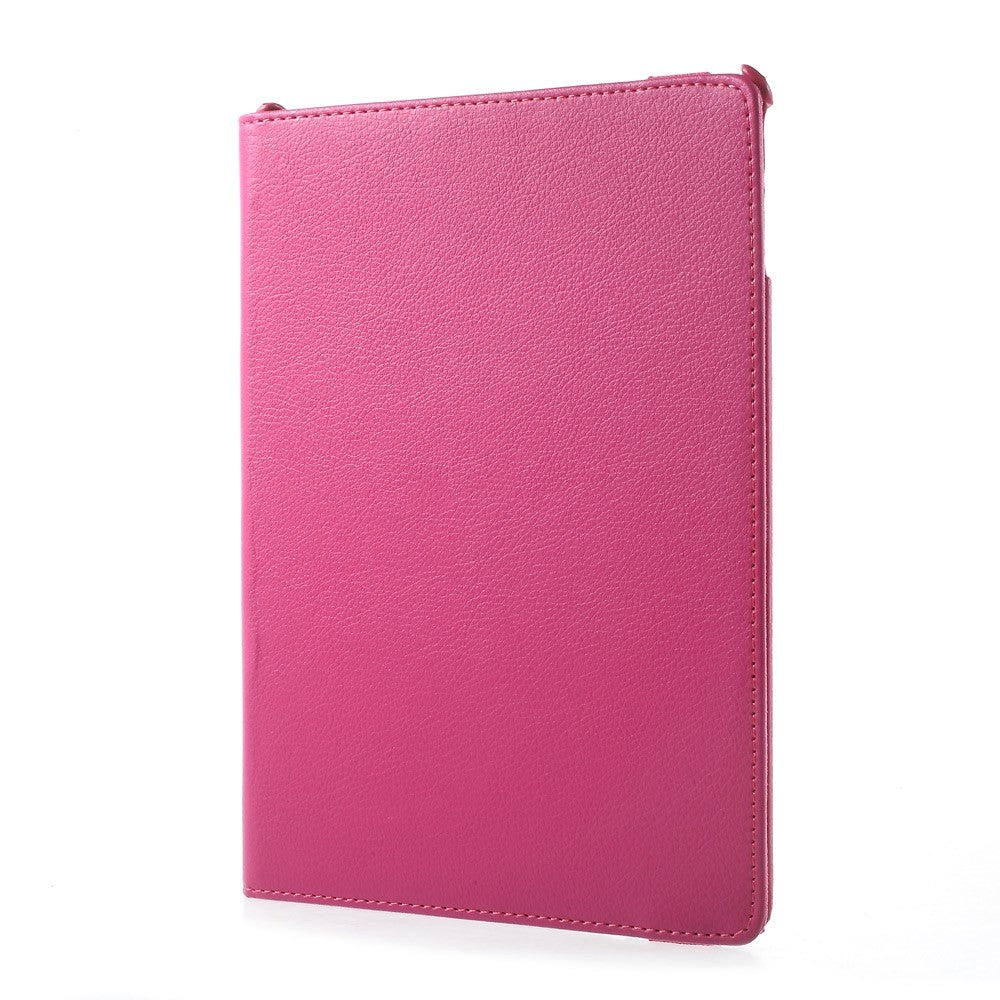 iPad 9.7 (2018-2017) / iPad Air / iPad Air 2 Litchi Læder Cover m. 360 Graders Ståfunktion - Pink