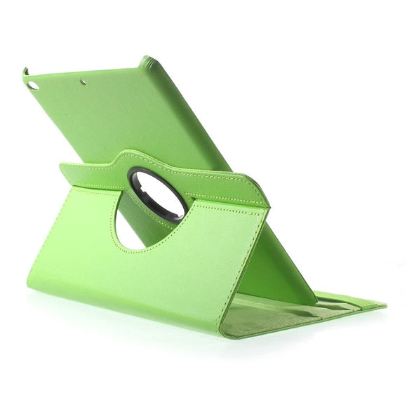 iPad 9.7 (2018-2017) / iPad Air / iPad Air 2 Litchi Læder Cover m. 360 Graders Ståfunktion - Grøn
