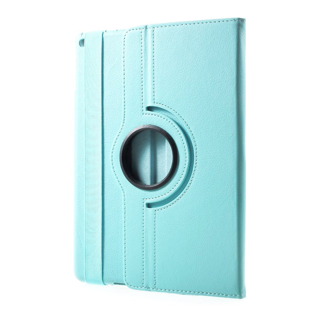 iPad 9.7 (2018-2017) / iPad Air / iPad Air 2 Litchi Læder Cover m. 360 Graders Ståfunktion - Turkis