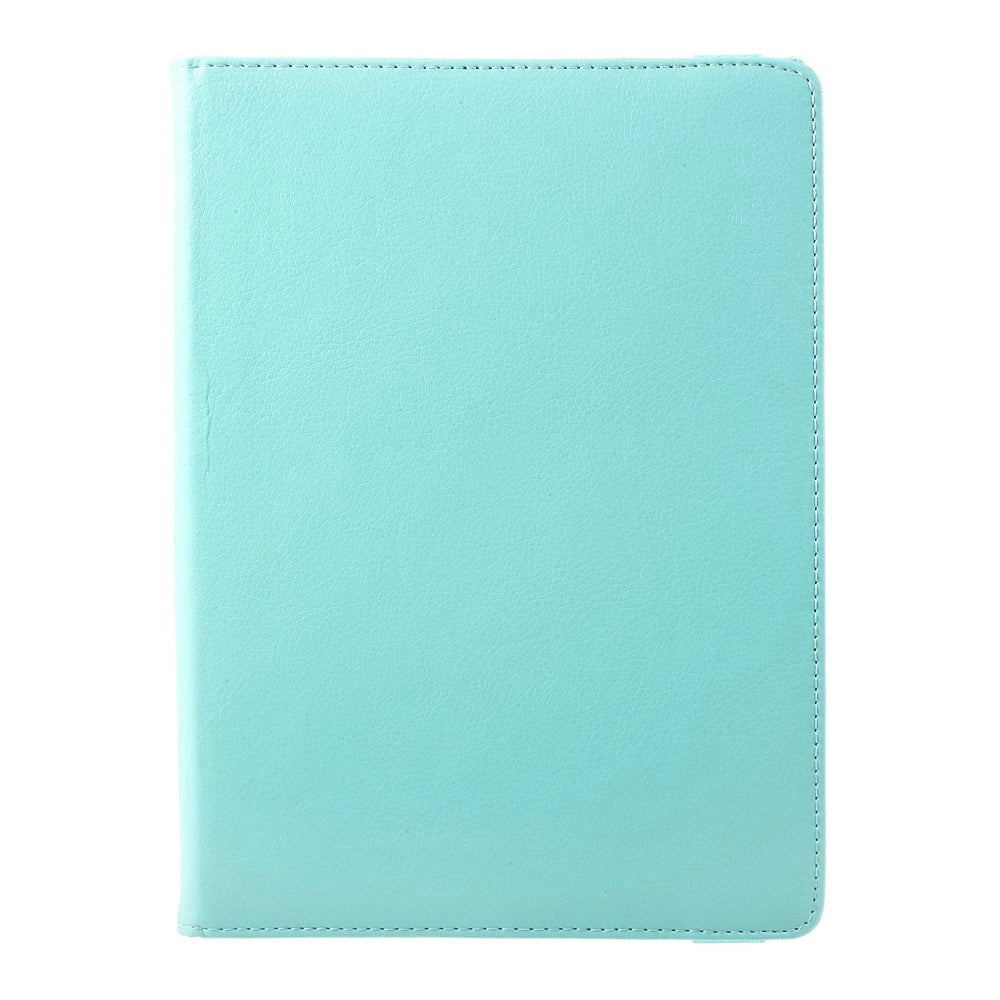 iPad 9.7 (2018-2017) / iPad Air / iPad Air 2 Litchi Læder Cover m. 360 Graders Ståfunktion - Turkis