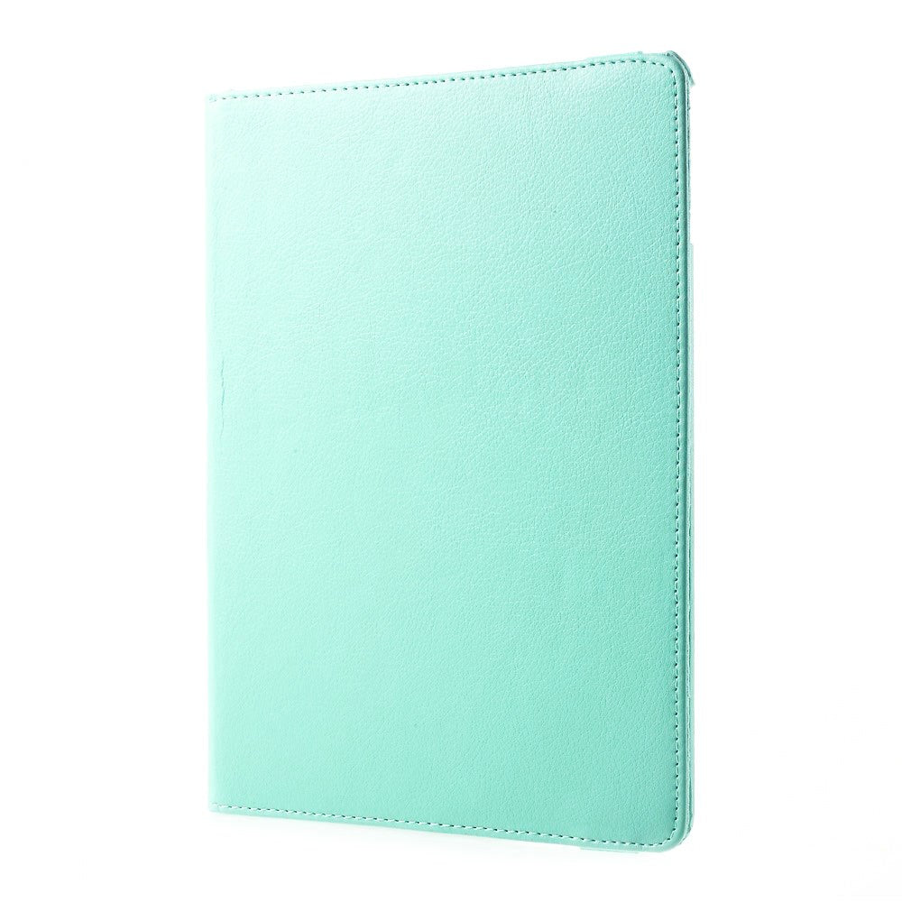 iPad 9.7 (2018-2017) / iPad Air / iPad Air 2 Litchi Læder Cover m. 360 Graders Ståfunktion - Turkis