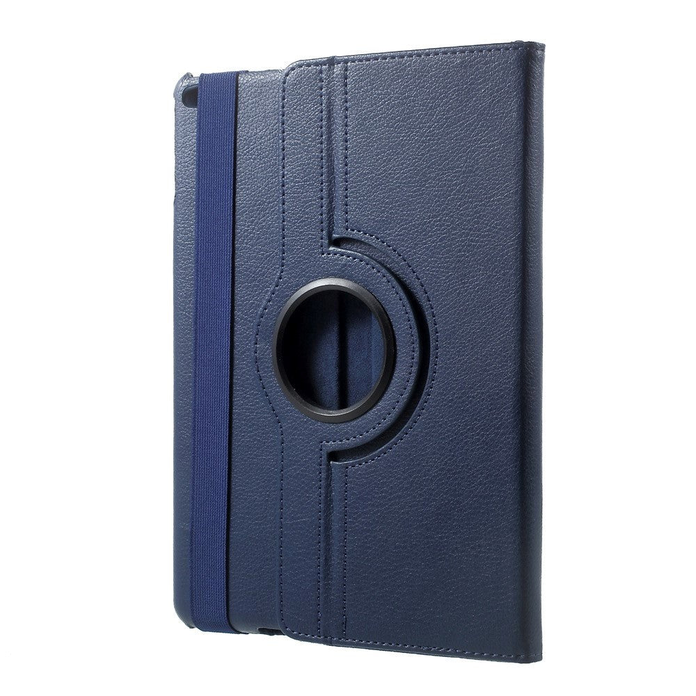 iPad 9.7 (2018-2017) / iPad Air / iPad Air 2 Litchi Læder Cover m. 360 Graders Ståfunktion - Blå