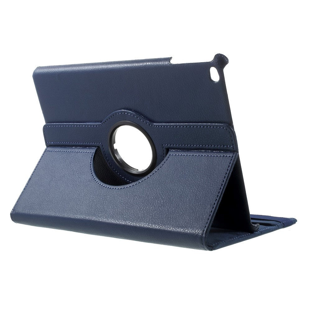 iPad 9.7 (2018-2017) / iPad Air / iPad Air 2 Litchi Læder Cover m. 360 Graders Ståfunktion - Blå