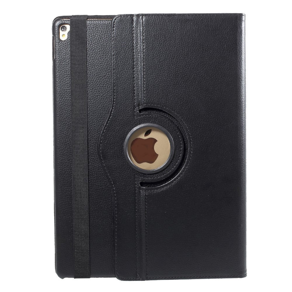 iPad Pro 12.9" (2017) Klassisk Læder Cover m. 360⁰ Ståfunktion - Sort
